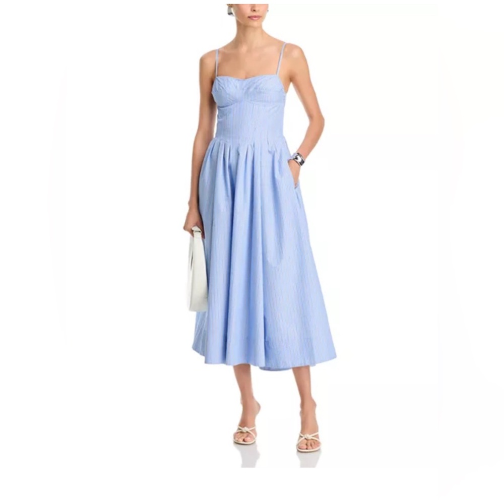 Elegant Blue Striped Dress